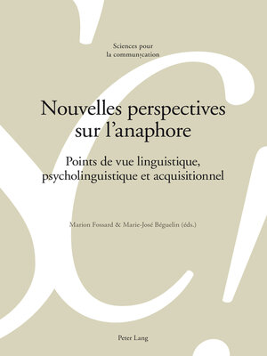 cover image of Nouvelles perspectives sur lanaphore